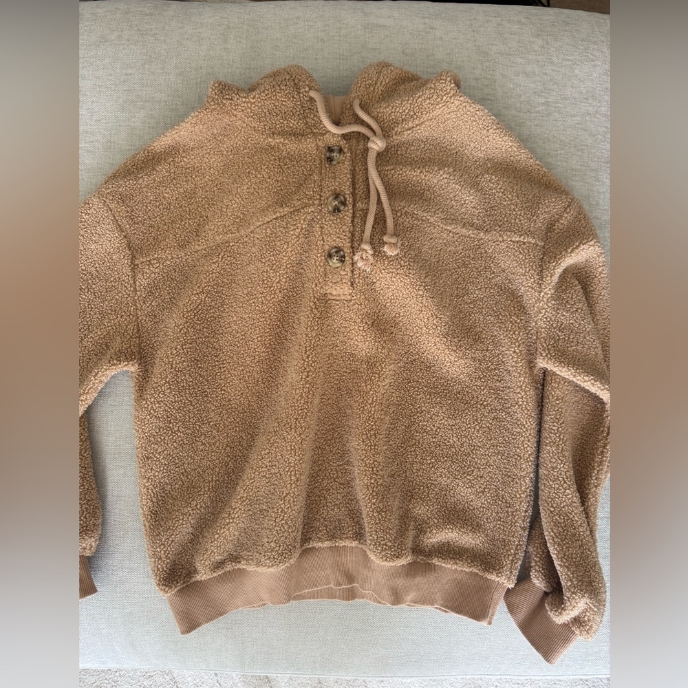 Cozy Tan Sherpa Pullover